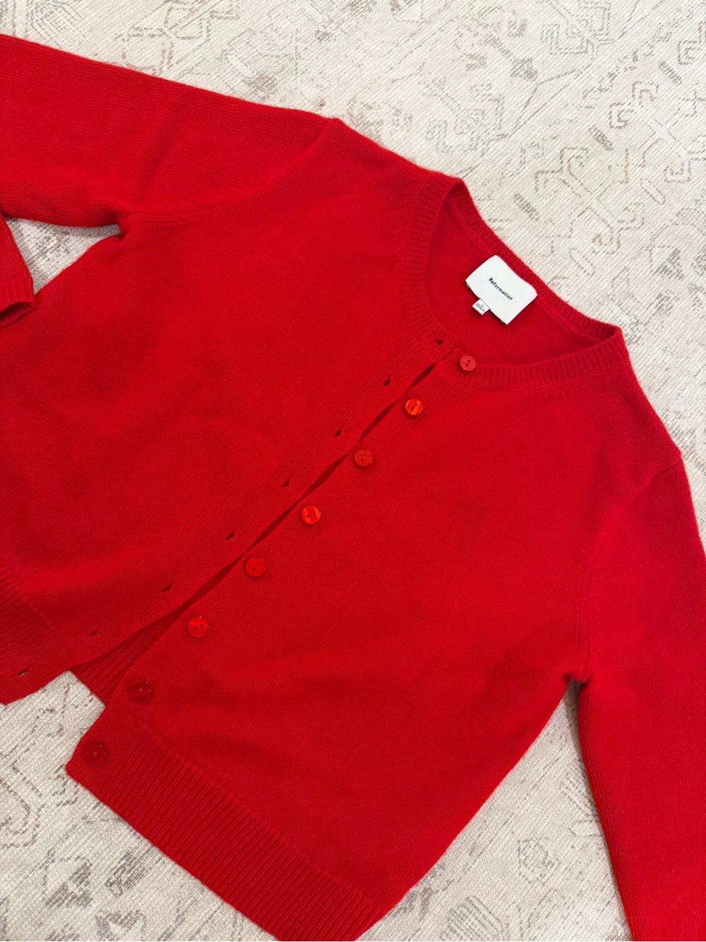 Reformation Clara Cardigan red